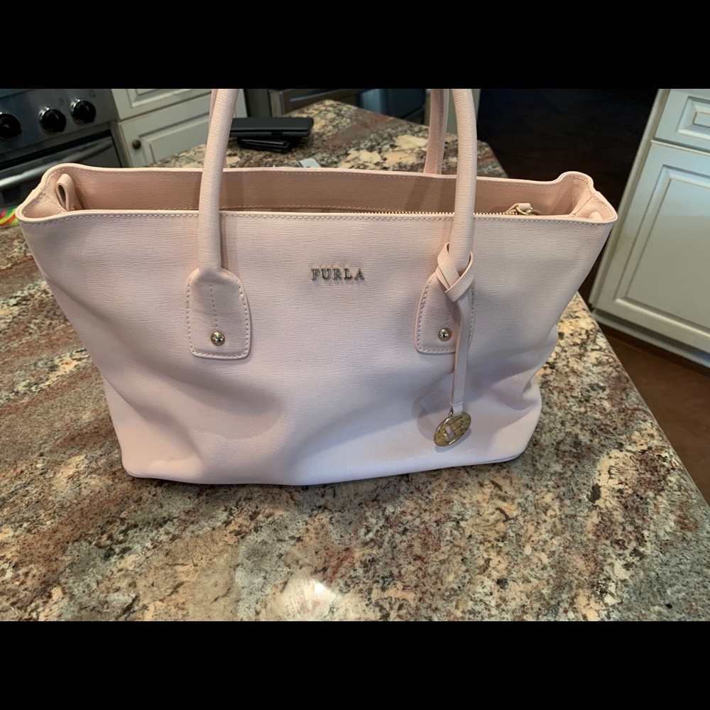 Blush colored Furla handbag